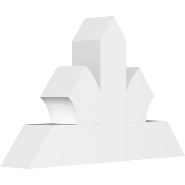 Ekena Millwork Richland Architectural Grade PVC Gable Bracket, 36"W x 22 1/2"H x 6"D x 6"F, 15/12 Pitch GBP036X23X0606RIC00 - main
